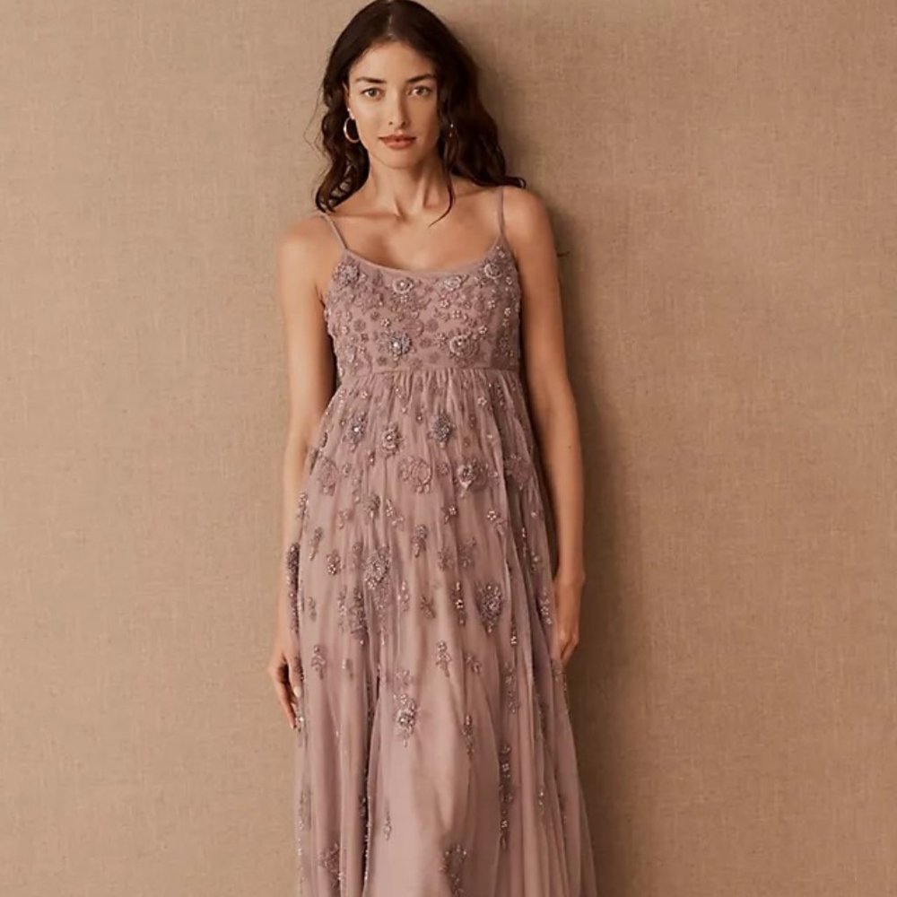Elegant Beaded Formal Gown - petite sz 8